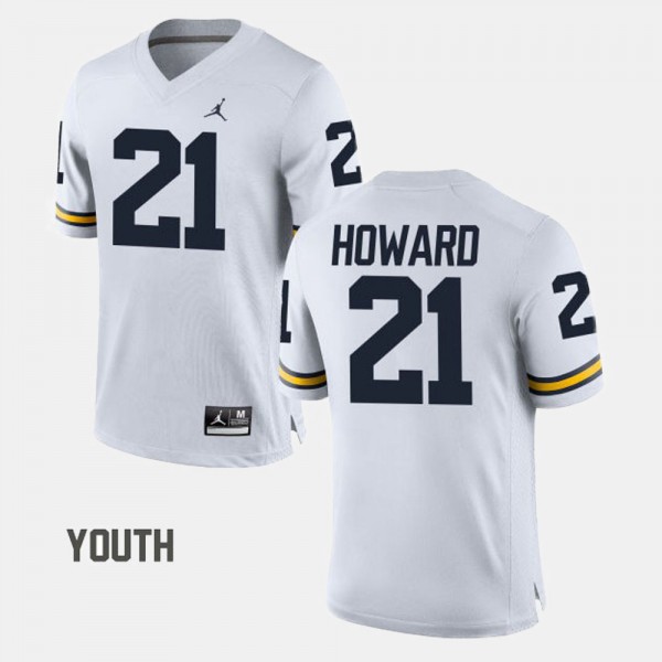 University of Michigan #21 Kids desmond Howard Jersey White NCAA College Football